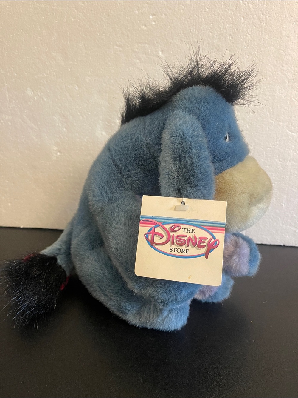 Vintage Disney Store Eeyore Plush with removable tail TAG Attached 1990s